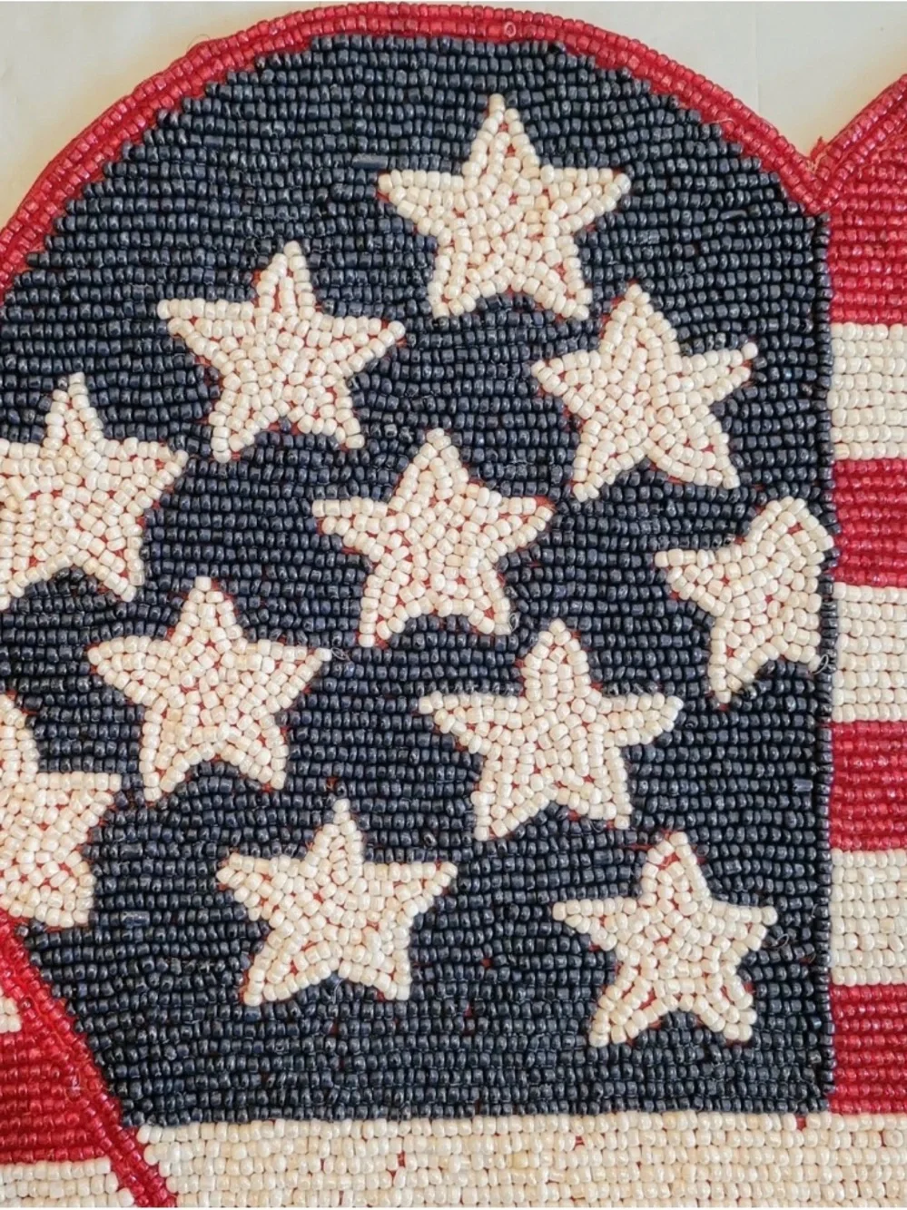 Patriotic Heart-Shaped Table Runner Accent - Red, White & Blue